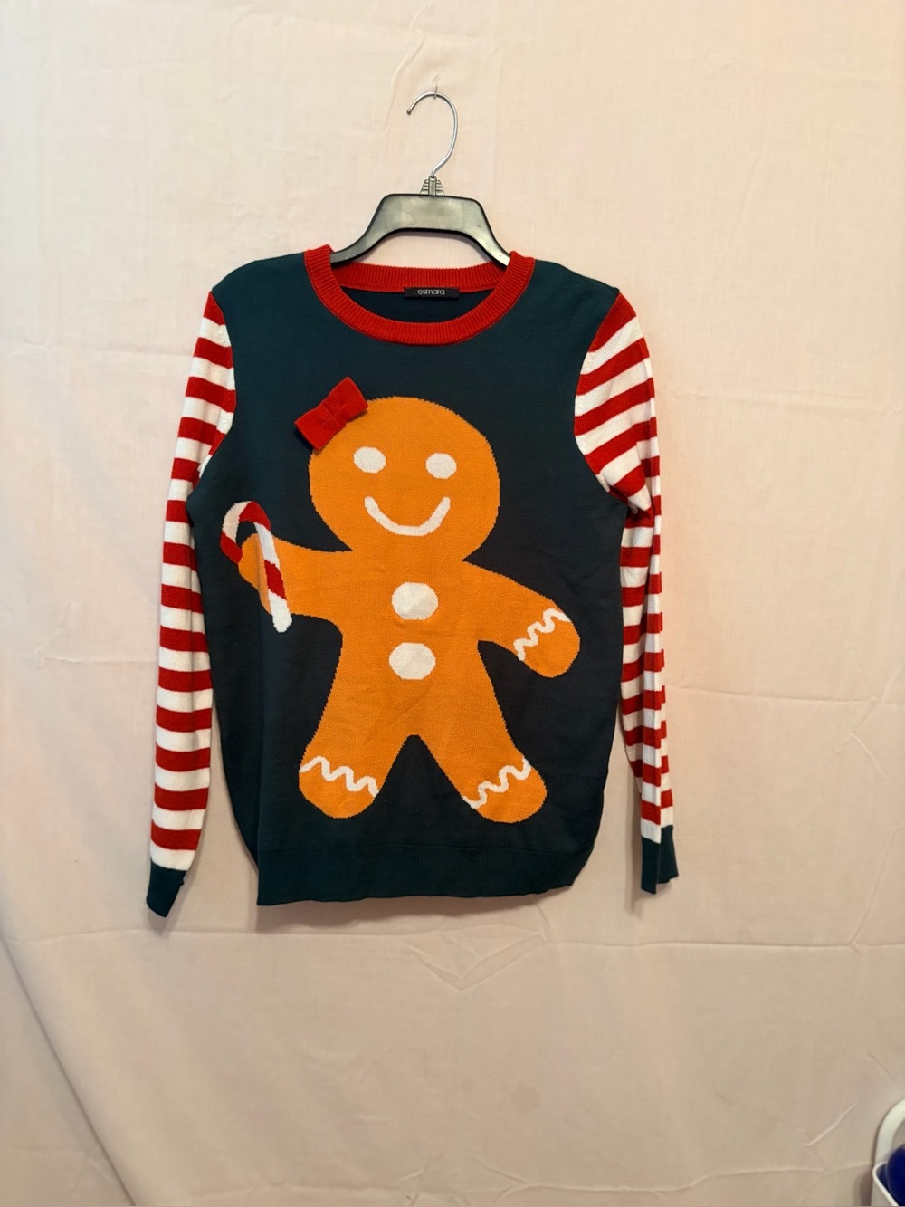 Festive Gingerbread Crewneck Sweater - Red, Orange, White
